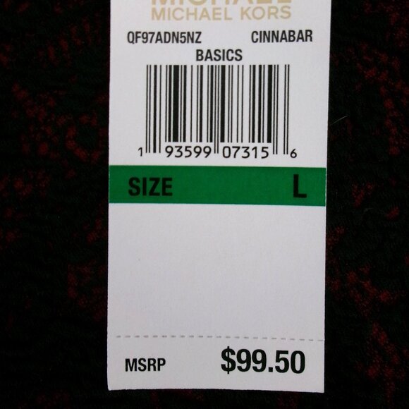 New Michael Kors Red and Black Textured Stretch Pencil Skirt L Large - Picture 2 of 9